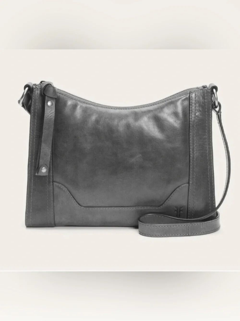 NWT Frye Womens Melissa Carbon Leather Zip-Top Crossbody Bag X1015